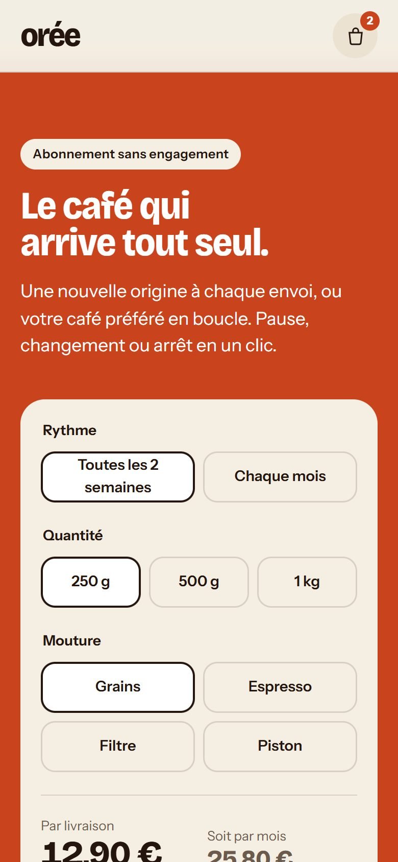 Orée sur mobile — écran 3